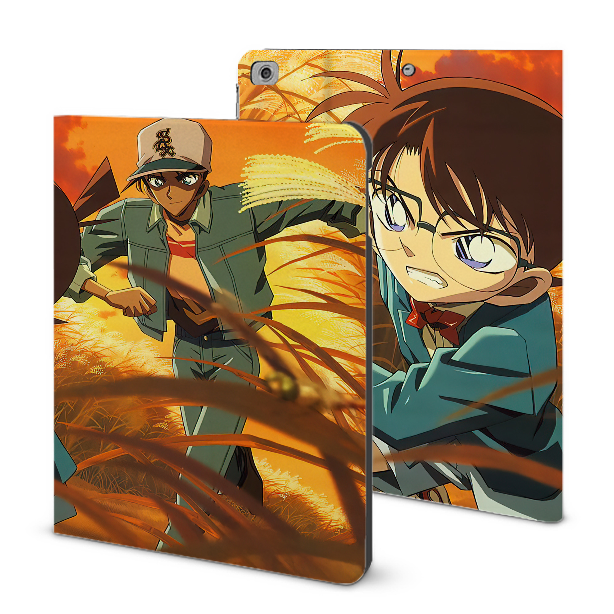 （画像用） 名探偵コナン Detective Conan IPad ケース ブック型 PUレザー TPU 耐衝撃 軽量 薄型 ペン収納なし 全面保護 IPad 各モデル対応